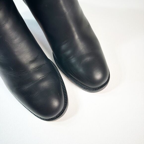 CHRISTIAN LOUBOUTIN Karistrap Black Ankle Boot Size 38.5 Block Heel Buckle Strap - Picture 6 of 14